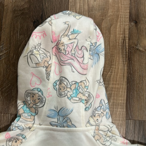 Disney princess jacket Girls size 7 Cream and pink zip up with castle zipper - Picture 13 of 16